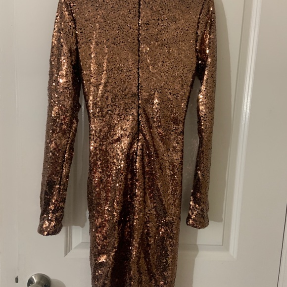 sequin bronze mini dress S - Picture 9 of 9